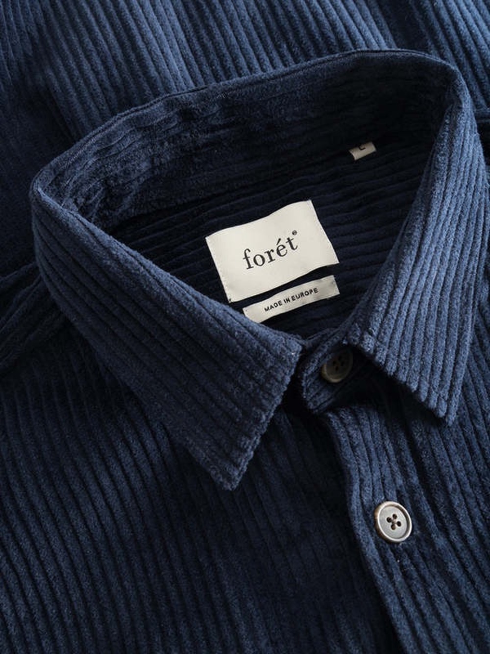 EUC Forét Dense Corduroy Overshirt - Navy Blue